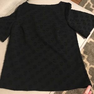 Ann Taylor | Black Dot Jacquard Top NWOT | S